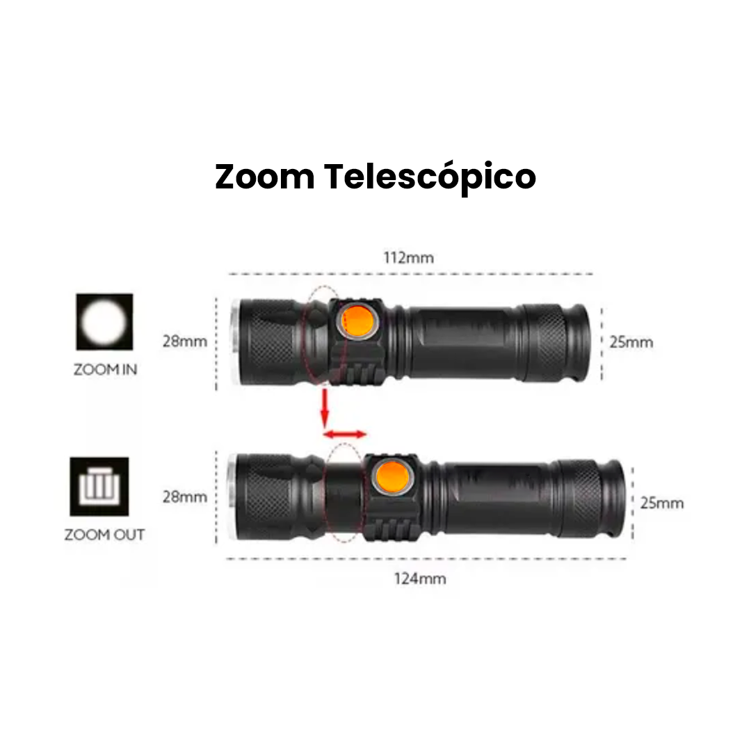 Mini Linterna Tactica Recargable USB